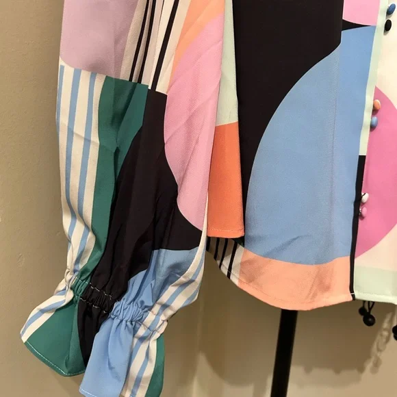 Crosby by Mollie Burch NWT Nell Take Shape Blouse Size XS Geometric $182 MSRP - Picture 6 of 10